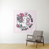 かわいいバレンタインデザイン – 猫と猫の愛 タペストリー (インサイチュ(横))