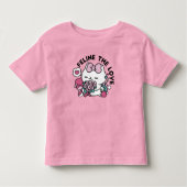 かわいいバレンタインデザイン – 猫と猫の愛 トドラーTシャツ (正面)
