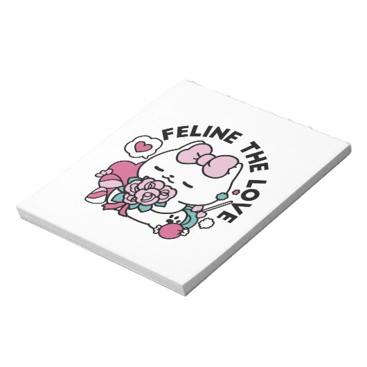 かわいいバレンタインデザイン – 猫と猫の愛 ノートパッド (回転)