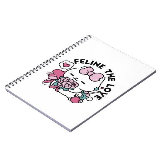 かわいいバレンタインデザイン – 猫と猫の愛 ノートブック (左側)