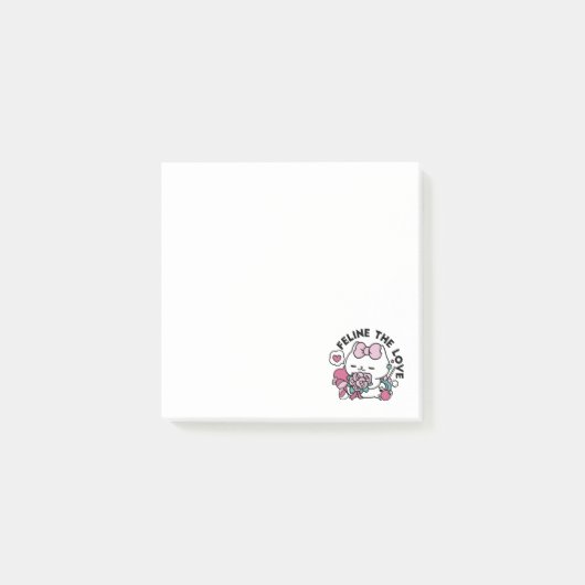 かわいいバレンタインデザイン – 猫と猫の愛 ポストイット (正面)