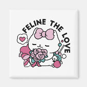 かわいいバレンタインデザイン – 猫と猫の愛 マグネット (正面)