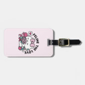 かわいいバレンタインデザイン – 猫と猫の愛 ラゲッジタグ (正面横)