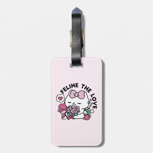 かわいいバレンタインデザイン – 猫と猫の愛 ラゲッジタグ (裏面縦)