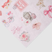 かわいいバレンタインデパステルカラーズコラージピンク 薄葉紙 (詳細)