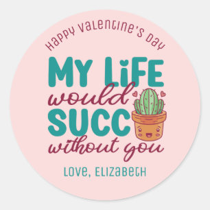 かわいいバレンタインデーおもしろいなしで人生を過ごす ラウンドシール