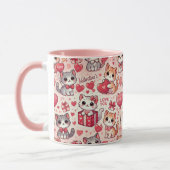 かわいいバレンタインデーねこマグカップ – ギフトfor猫好き マグカップ (左)