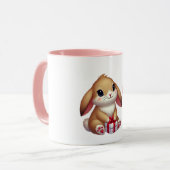 かわいいバレンタインデーのウサギちゃん マグカップ (正面左)