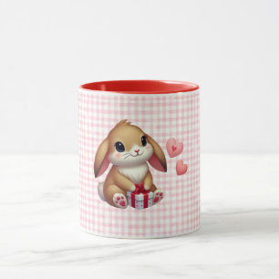 かわいいバレンタインデーのウサギ マグカップ