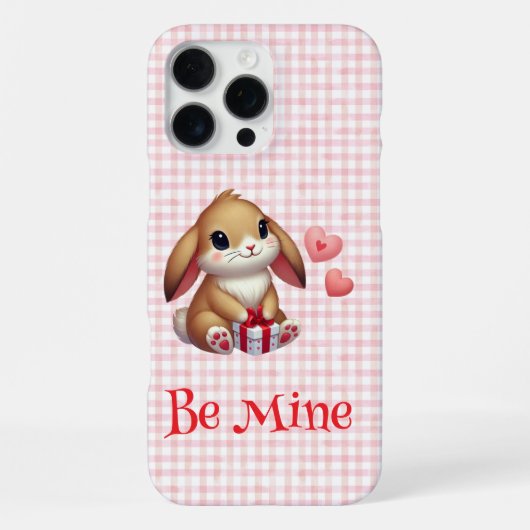 かわいいバレンタインデーのウサギ iPhoneケース (裏面)