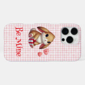 かわいいバレンタインデーのウサギ iPhoneケース (裏面横)