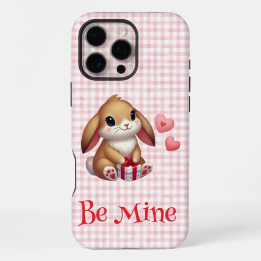 かわいいバレンタインデーのウサギ iPhoneケース (裏面)