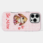かわいいバレンタインデーのウサギ iPhoneケース (裏面横)