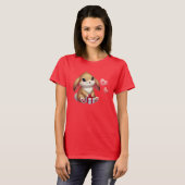 かわいいバレンタインデーのウサギ Tシャツ (正面フル)
