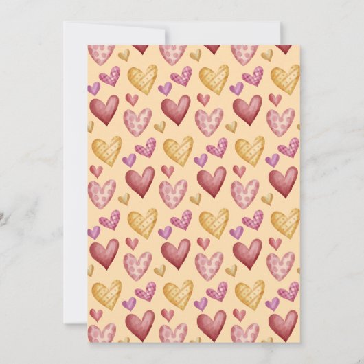 かわいいバレンタインデーのカップケーキとコーヒーマグカップル 招待状 (裏面)