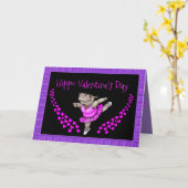 かわいいバレンタインデーのカード - ヒポ バレリーナ カード (黄色い花)