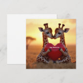 かわいいバレンタインデーのキリンたち シーズンカード (正面/裏面)