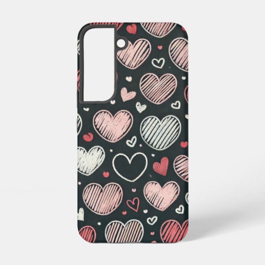 かわいいバレンタインデーのチョークハート SAMSUNG GALAXYケース (裏面)