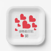 かわいいバレンタインデーのハートとたくさんの愛カッコいい ペーパープレート (正面)