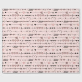 かわいいバレンタインデーのハートと矢印 ラッピングペーパー (フラット)