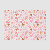 かわいいバレンタインデーのハート、キャンディーとアイスクリーム 薄葉紙 (正面)