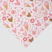 かわいいバレンタインデーのハート、キャンディーとアイスクリーム 薄葉紙 (詳細)