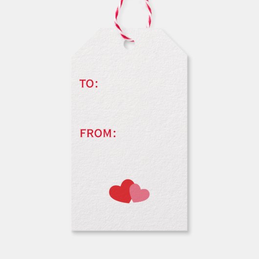 かわいいバレンタインデーのピンクの漫画の怪物 ギフトタグ (裏面)