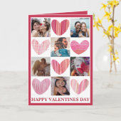 かわいいバレンタインデーのピンクハート カード (黄色い花)