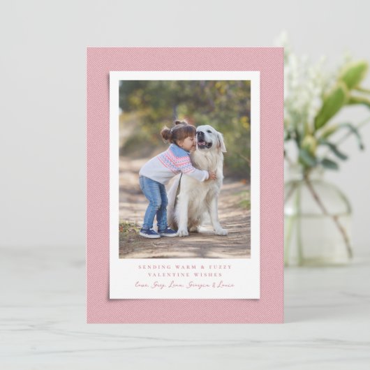 かわいいバレンタインデーのペットの写真の暖かいあいまいな甘い シーズンカード (スタンド正面)