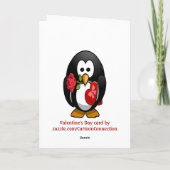 かわいいバレンタインデーのペンギンのおもしろいな漫画 シーズンカード (裏面)