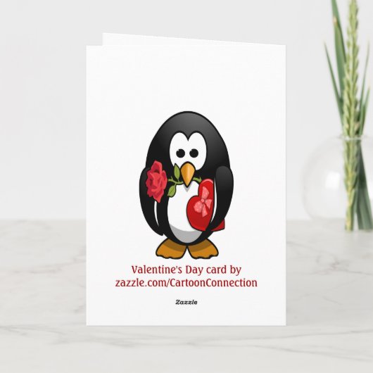 かわいいバレンタインデーのペンギンのおもしろいな漫画 シーズンカード (裏面)