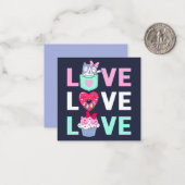 かわいいバレンタインデーのメモカード ノートカード (正面/裏面インサイチュ)