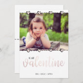 かわいいバレンタインデーのローズゴールドハート家族写真 シーズンカード (正面/裏面)