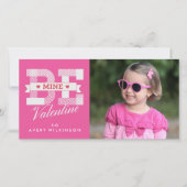 かわいいバレンタインデーの写真カードBe Mineタイポグラフィ シーズンカード (正面)