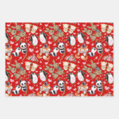 かわいいバレンタインデーの動物 ラッピングペーパーシート (正面3)