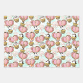 かわいいバレンタインデーの動物 ラッピングペーパーシート (正面)