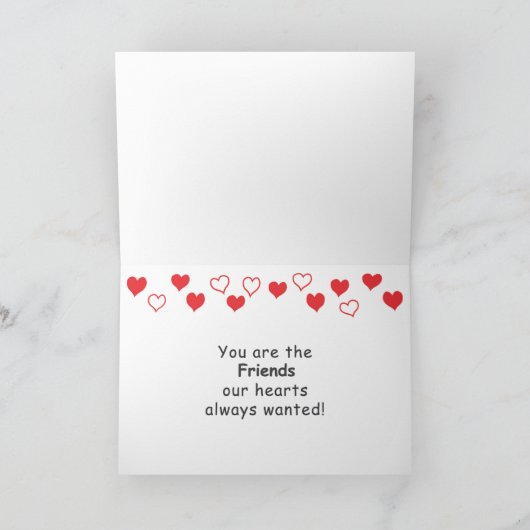 かわいいバレンタインデーの友人用カード シーズンカード (内部)