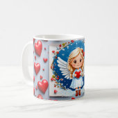 かわいいバレンタインデーの天使 コーヒーマグカップ (正面左)