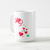 かわいいバレンタインデーの天使 コーヒーマグカップ (正面左)