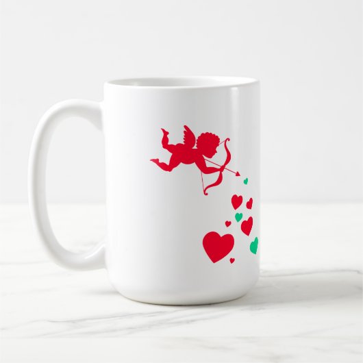 かわいいバレンタインデーの天使 コーヒーマグカップ (左)