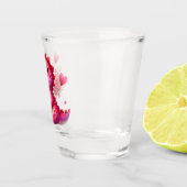 かわいいバレンタインデーの恐竜 ショットグラス (右)