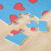 かわいいバレンタインデーの恐竜 ジグソーパズル (側面)