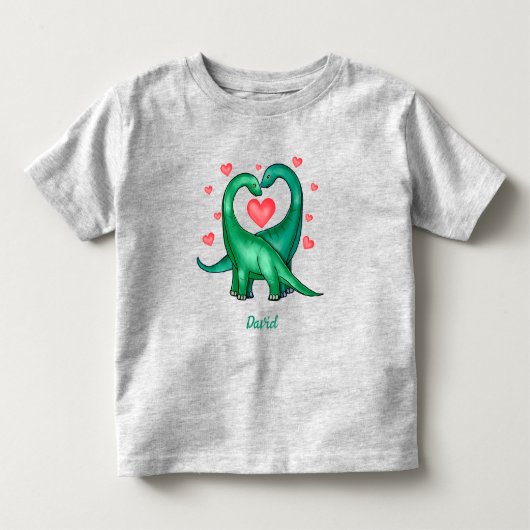 かわいいバレンタインデーの恐竜 トドラーTシャツ (正面)
