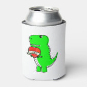 かわいいバレンタインデーの恐竜 缶クーラー (缶正面)