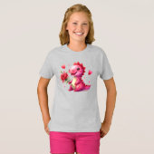 かわいいバレンタインデーの恐竜 Tシャツ (正面フル)