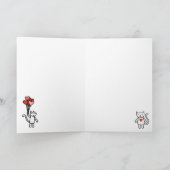 かわいいバレンタインデーの愛の漫画 カード (内部)