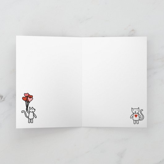 かわいいバレンタインデーの愛の漫画 カード (内部)