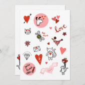 かわいいバレンタインデーの愛の漫画 シーズンカード (正面/裏面)