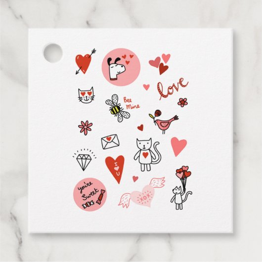 かわいいバレンタインデーの愛の漫画 フェイバータグ (正面)