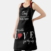 かわいいバレンタインデーの愛カスタムハート夫 エプロン (インサイチュ)